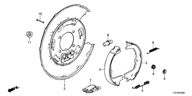 2016 Honda Pilot Plate, Passenger Side Back Diagram for 43110-TZ5-A01