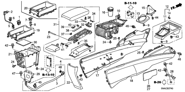 2011 Honda Civic Console Diagram