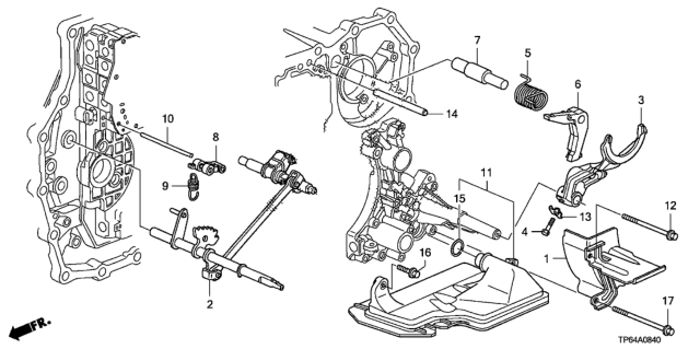 2010 Honda Crosstour 5 Door EXL (4WD) KA 5AT AT Shift Fork (V6) Diagram