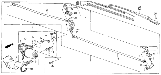 1986 Honda Civic Rod Unit B Diagram for 38415-SB3-671