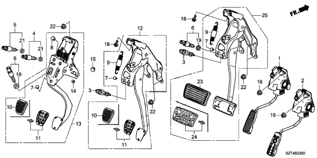 2011 Honda CR-Z Pedal Diagram