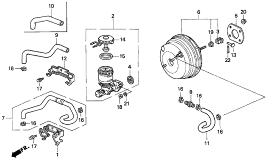 1993 Honda Del Sol Tube A, Master Power (Lh, Efi) Diagram for 46404-SR0-A01