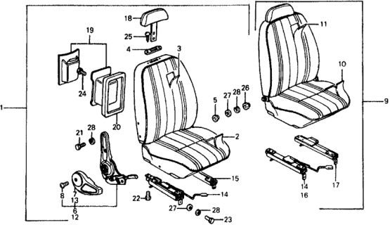 1977 Honda Civic Seat Assy., R. FR. *YR19L* (CAMEL YELLOW) Diagram for 77200-663-673ZA