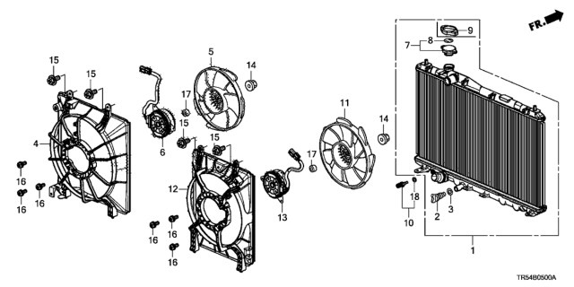 2015 Honda Civic Radiator (Toyo) Diagram