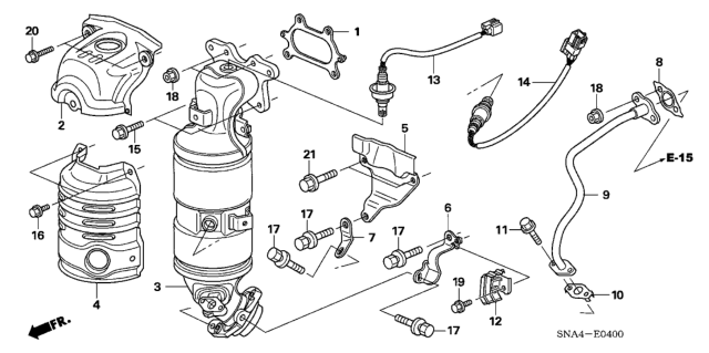 2008 Honda Civic Gasket, Exhuast Manifold (Nok) Diagram for 18115-RNA-007