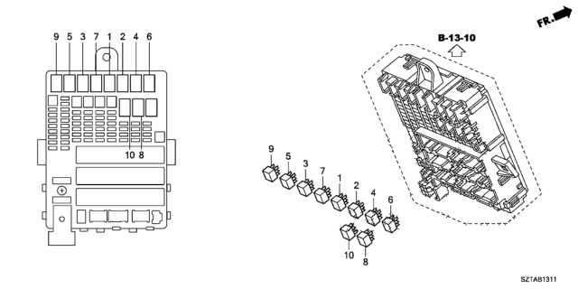 2013 Honda CR-Z Control Unit (Cabin) Diagram 2