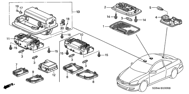 2006 Honda Accord 2 Door EXL (NAVIGATION) KL 5AT Interior Light Diagram