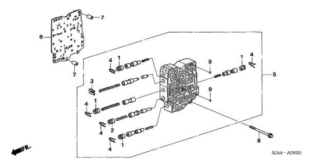 2006 Honda Accord Hybrid Body Assembly, Secondary Valve Diagram for 27700-RJB-E00