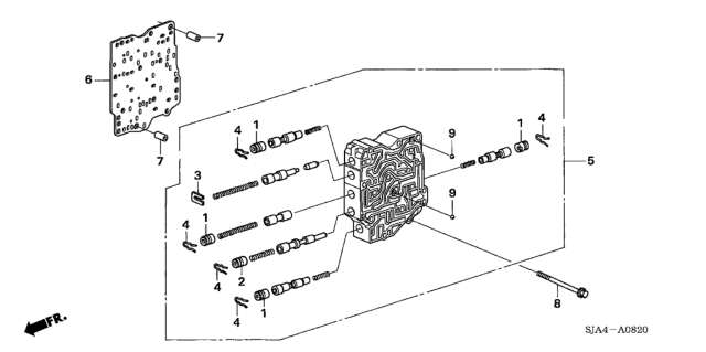 2005 Honda Accord Hybrid AT Secondary Body Diagram