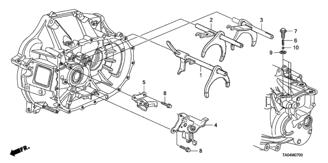 2010 Honda Accord MT Shift Fork (L4) Diagram