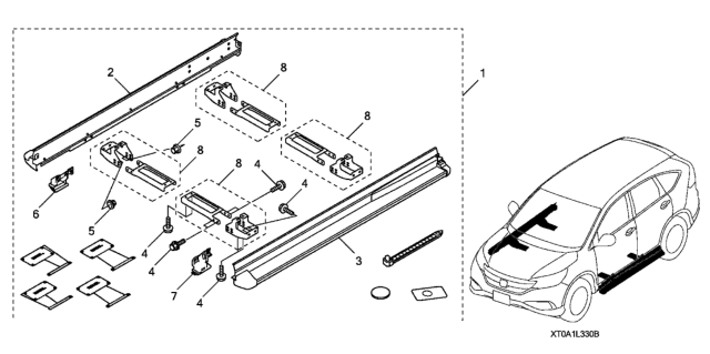 2015 Honda CR-V Running Boards - Full Size (Traditional) Diagram