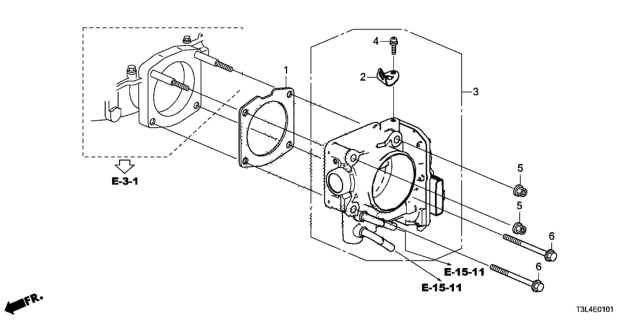 2014 Honda Accord Throttle Body (V6) Diagram