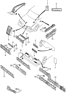 1979 Honda Accord 3 Door STD KH HMT Emblems Diagram
