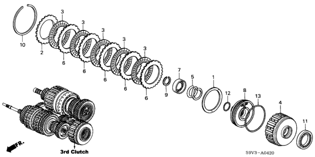 2005 Honda Pilot 5 Door EXL (RES) KA 5AT AT Clutch (3rd) Diagram