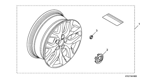 2019 Honda Pilot Alloy Wheel Diagram 1