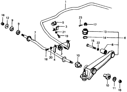 1977 Honda Civic 3 Door ** (1500) KL HMT Stabilizer Spring - Front Lower Arm Diagram