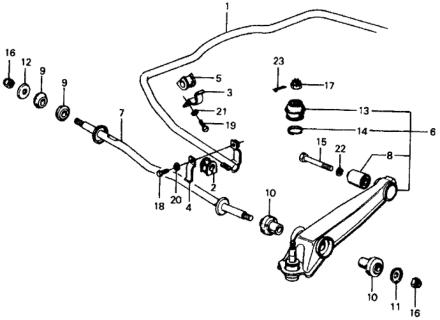 1977 Honda Civic Stabilizer Spring - Front Lower Arm Diagram