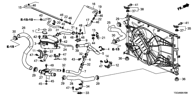 2019 Honda Civic Radiator Hose - Expansion Tank Diagram