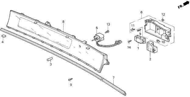 1996 Honda Prelude Clip Diagram for 90667-SS0-003