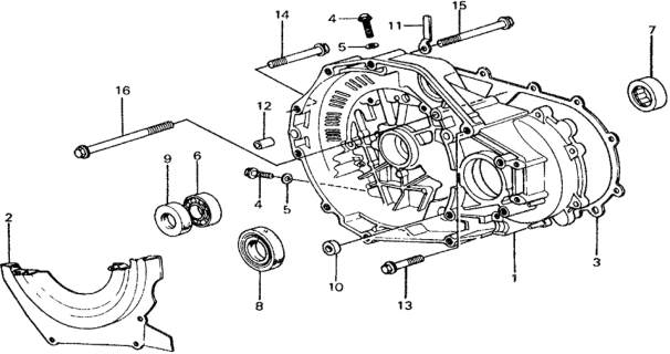 1977 Honda Civic HMT Torque Converter Housing Diagram