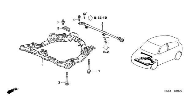 2005 Honda Civic Front Sub Frame Diagram