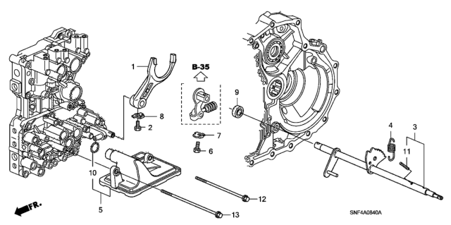 2010 Honda Civic 4 Door GX KA 5AT Shift Fork Diagram