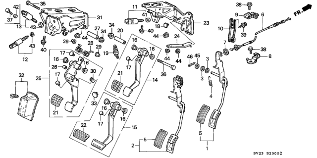 1997 Honda Accord Pedal Diagram