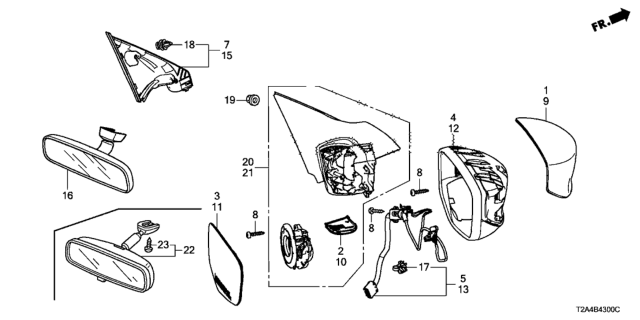 2015 Honda Accord Mirror Diagram