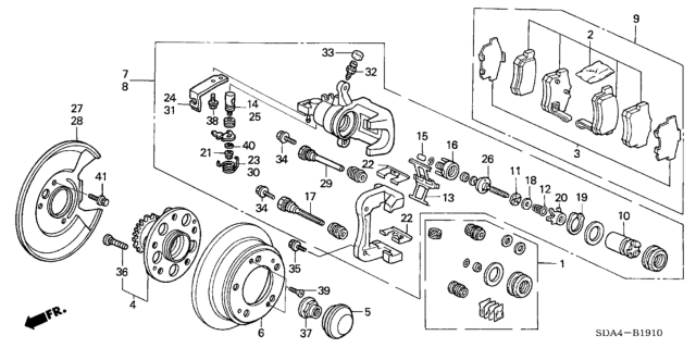 2003 Honda Accord Rear Brake (Disk) Diagram