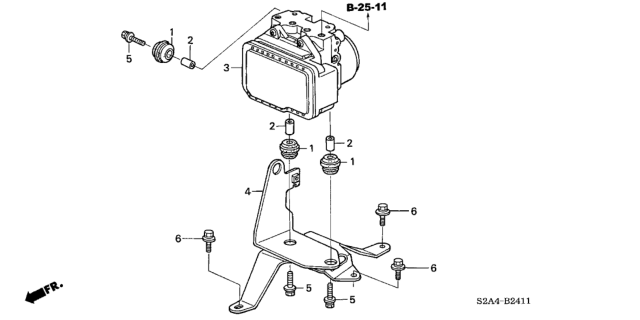 2005 Honda S2000 2 Door S2000 KA 6MT ABS Modulator Diagram