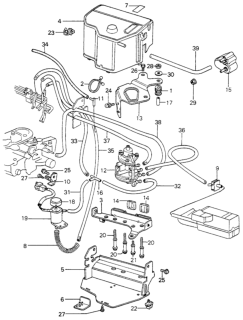 1983 Honda Civic Clip, Tube Diagram for 17916-PA6-003