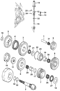 1982 Honda Accord HMT Countershaft Diagram