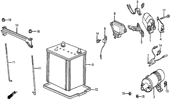 1983 Honda Prelude Ignition Coil - Battery Diagram