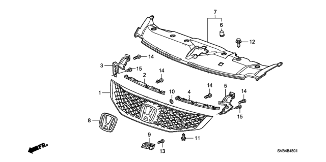 2011 Honda Civic Front Grille Diagram