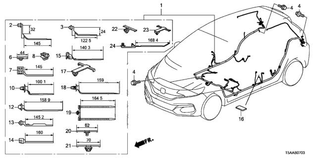2019 Honda Fit Wire Harness, Floor Diagram for 32107-T5R-A50