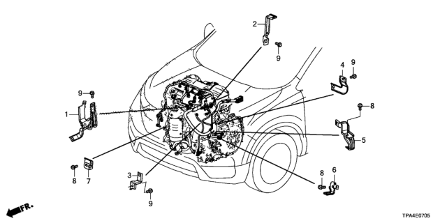 2021 Honda CR-V Hybrid STAY, ENG HARN Diagram for 32751-5TZ-H00