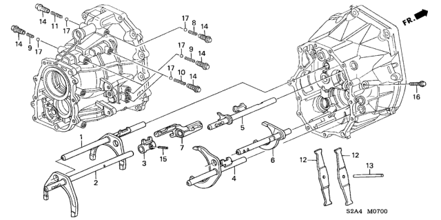 2003 Honda S2000 Spring, Shift Diagram for 24457-PCY-000