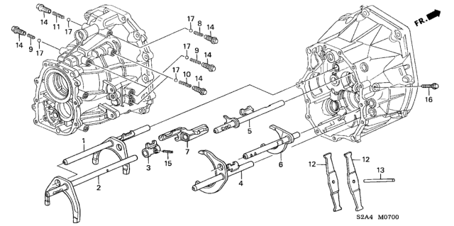 2005 Honda S2000 MT Shift Fork Diagram