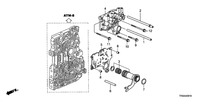 2013 Honda Civic AT Regulator Body Diagram