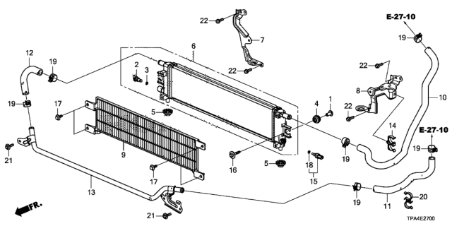 2021 Honda CR-V Hybrid W-Radiator Complete Diagram for 1J010-5RD-J01