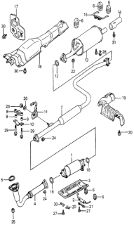 1980 Honda Prelude Bracket, Converter Diagram for 18177-PC2-000