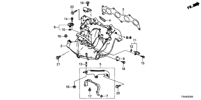 2014 Honda Accord Manifold Assembly, Intake Diagram for 17010-5K0-A00