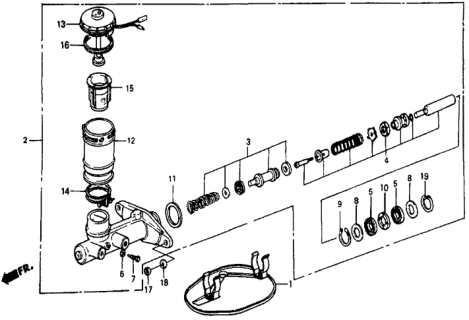 1987 Honda Civic 5 Door 4WD KA 5MT Brake Master Cylinder Diagram
