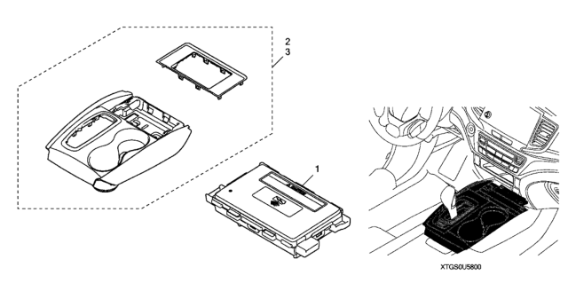2020 Honda Passport 5 Door EXL (2WD) KA 9AT Wireless Charger Diagram