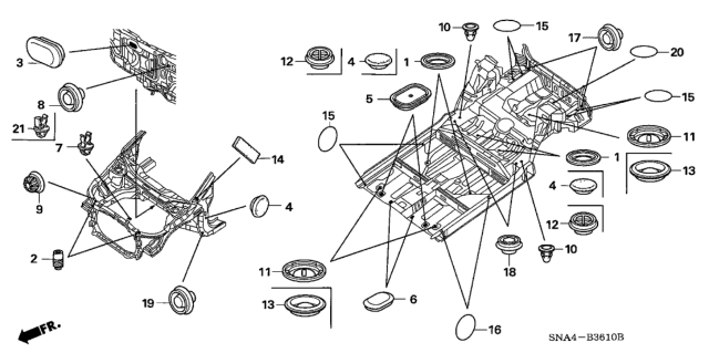 2007 Honda Civic Plug, Floor Hole (50MM) Diagram for 91613-SNA-003