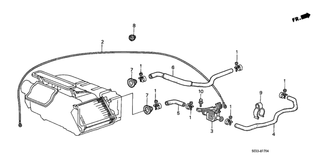 1989 Honda Accord Cable, Water Valve Diagram for 79680-SE5-A01