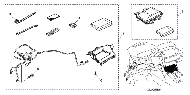 2017 Honda Accord 2 Door EX KA CVT Wireless Charger & Attachment Diagram