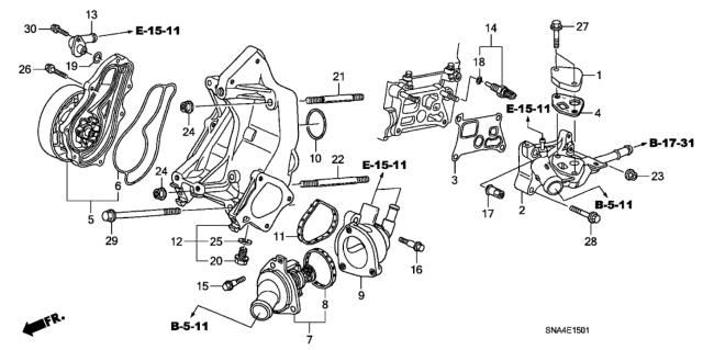 2007 Honda Civic Water Pump (2.0L) Diagram