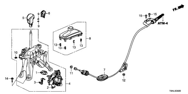 2020 Honda Civic Select Lever Diagram 1