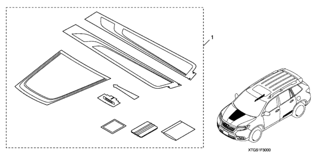 2020 Honda Passport Graphics Package (Exterior) Diagram